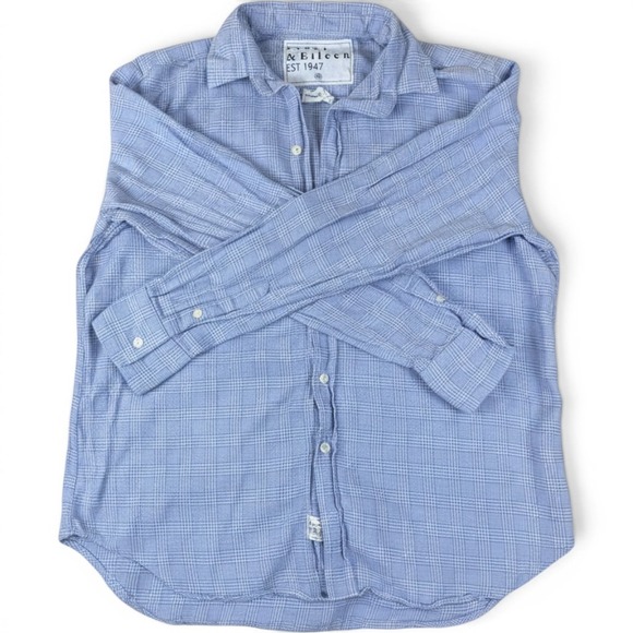 Frank & Eileen Tops - Frank & Eileen Eileen Blue Plaid Cotton Cashmere Button Up‎ Shirt Womens XS